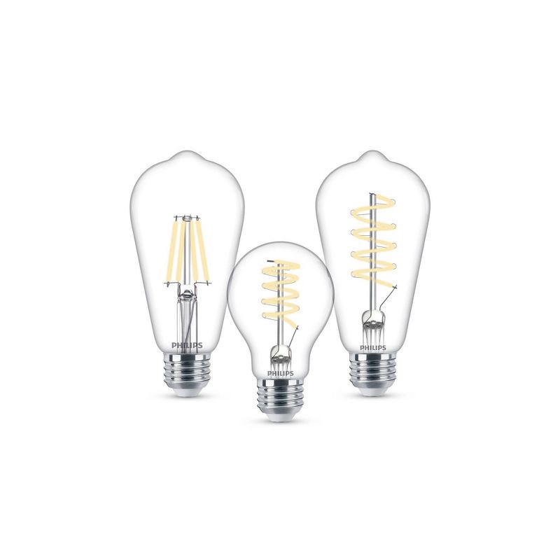 slide 10 of 10, Philips LED 75W Clear Daylight ST19 2P: E26 Base, Dimmable, 800 Lumens, 5000K, 2-Pack, Suitable for Wet Locations, 1 ct