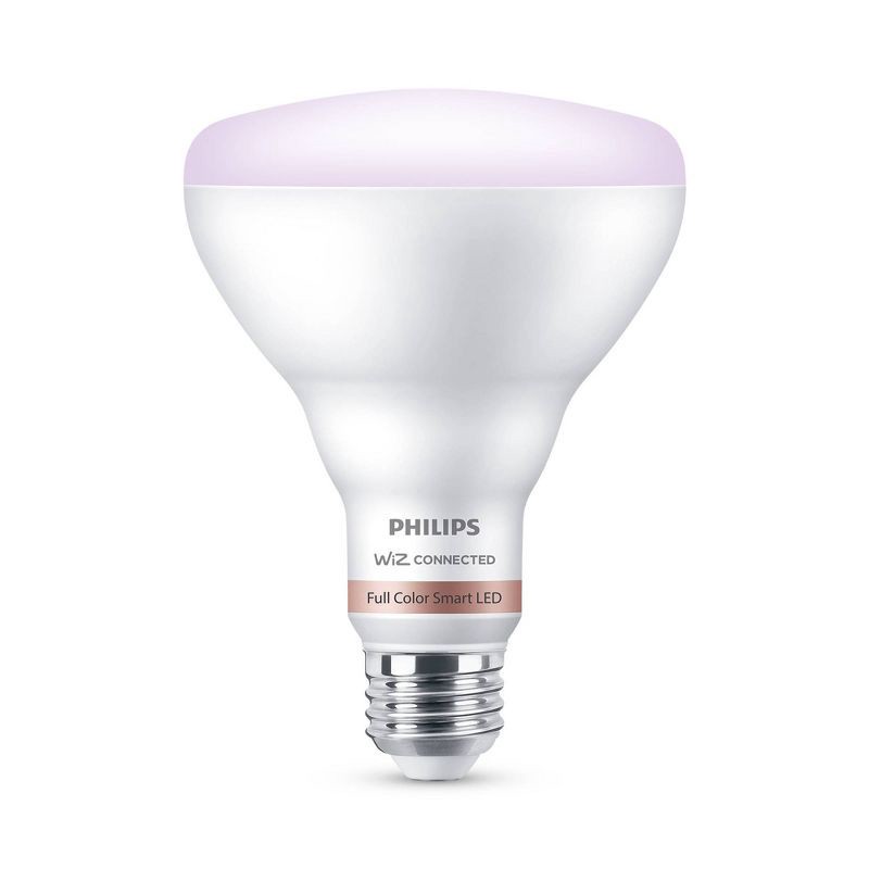 slide 2 of 9, Philips Smart 65W Color BR30 1P: Multicolored LED, Dimmable, Voice Control, Energy Star, 22.8-Year Life, E26 Base, 1 ct