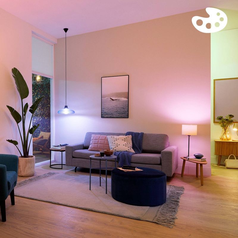 slide 6 of 9, Philips Smart 65W Color BR30 1P: Multicolored LED, Dimmable, Voice Control, Energy Star, 22.8-Year Life, E26 Base, 1 ct