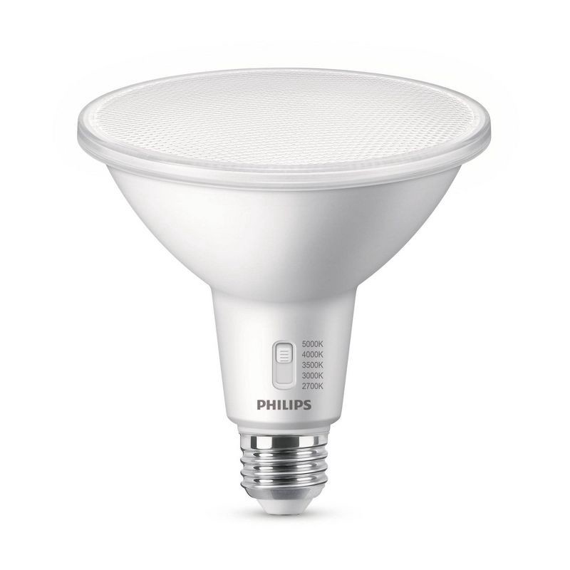 slide 2 of 8, Philips LED Multi-CCT Dip Switch 90W PAR38 2P: Dimmable Floodlight Bulbs, 900 Lumens, E26 Base, 22.8-Year Life, 2-Pack, 1 ct