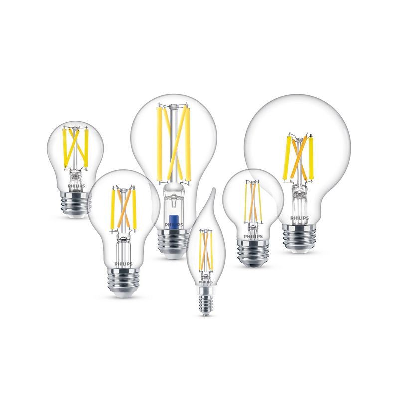 slide 8 of 8, Philips UltraDef LED 60W Clear Soft White A19 2P: Dimmable Energy Star Light Bulbs, 800 Lumens, 13.7-Year Life, E26 Base, 1 ct