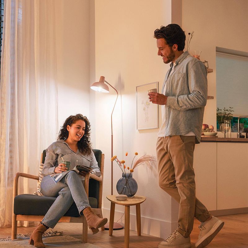 slide 5 of 8, Philips Smart 40W Clear Color Filament G25 1P: LED Light Bulb, Dimmable, 300 Lumens, E26 Base, Compatible with Alexa & Google Home, 1 ct