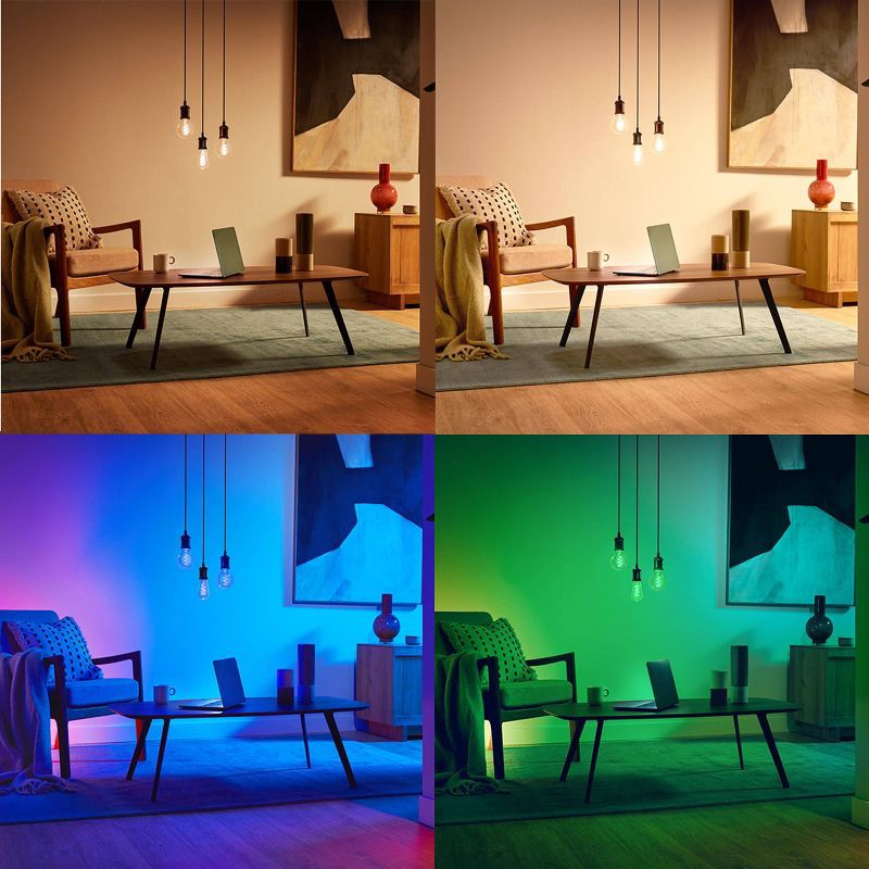 slide 8 of 8, Philips Smart 40W Clear Color Filament G25 1P: LED Light Bulb, Dimmable, 300 Lumens, E26 Base, Compatible with Alexa & Google Home, 1 ct