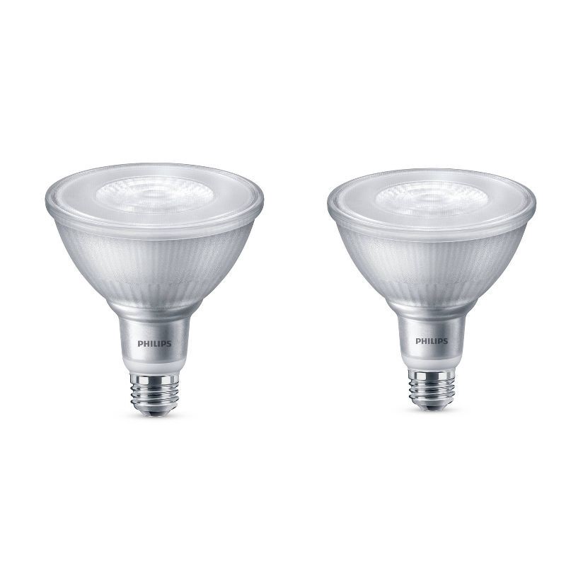 slide 2 of 5, Philips LED 90W Bright White PAR38 2P: Outdoor Floodlight Bulb, Wet Location Suitable, 3000K, 900 Lumens, E26 Base, 1 ct