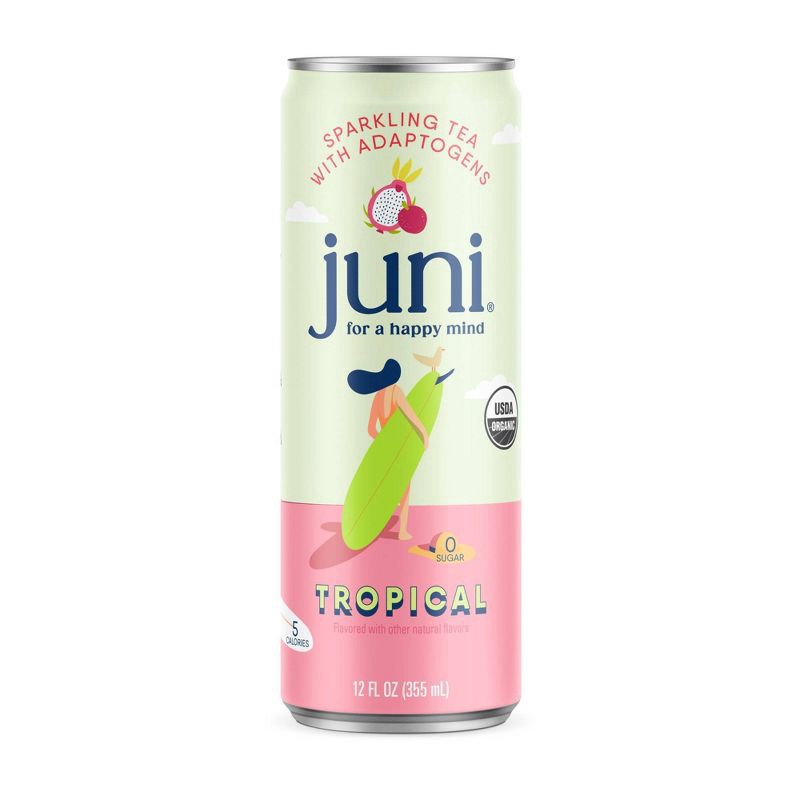 slide 1 of 4, Juni Tropical Sparkling Tea Beverage - 12 fl oz Can, 12 fl oz