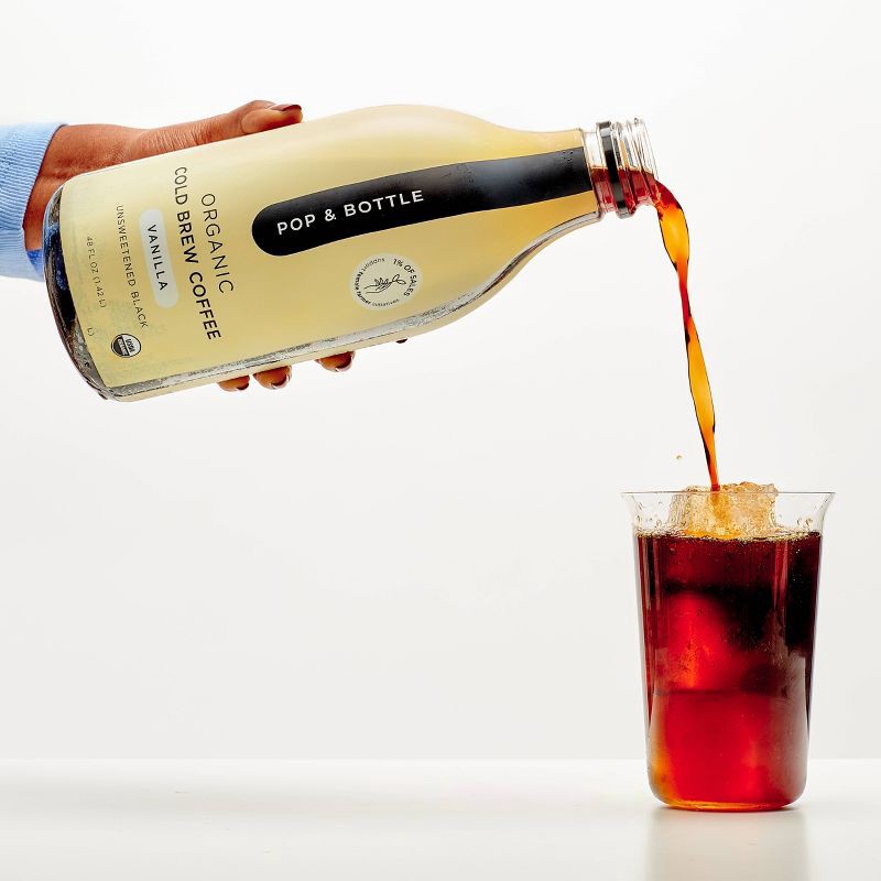 slide 2 of 8, Pop & Bottle Unsweetened Vanilla Cold Brew - 48 fl oz, 48 oz