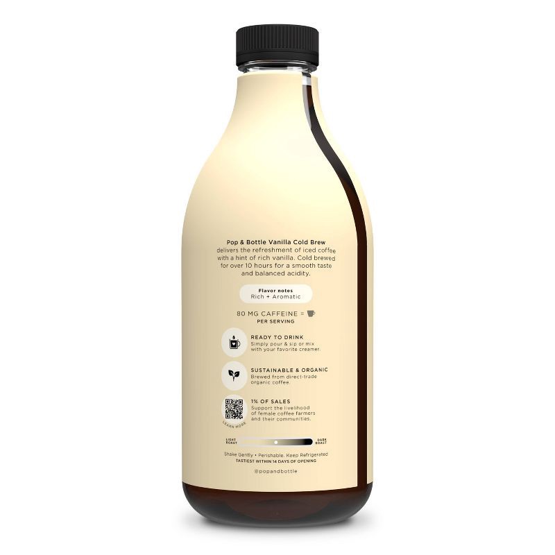 slide 8 of 8, Pop & Bottle Unsweetened Vanilla Cold Brew - 48 fl oz, 48 oz