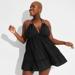 Women's Fit and Flare Strapless Midi A-Line Dress - Wild Fable Black S 1  ct | shipt