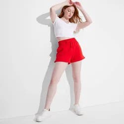 Women's Pull-On Perfect Fleece Shorts - Wild Fable™ Red XXS