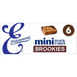 Entenmann's Mini Snack Cakes Brookie Mini Snack Cakes, 6 packs, Chocolate Chip Cookie Brownies 12 oz Multipack