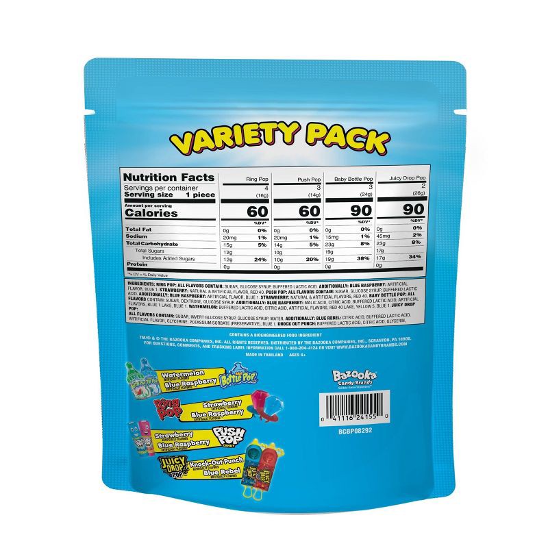 slide 2 of 3, Bazooka Candy Variety Pack Assorted Pops - 8.1oz/12ct, 8.1 oz, 12 ct