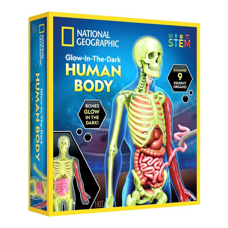 slide 1 of 7, National Geographic Glow-In-The-Dark Human Body: Science Kit & Activity Guide for Anatomy Learning, 1 ct