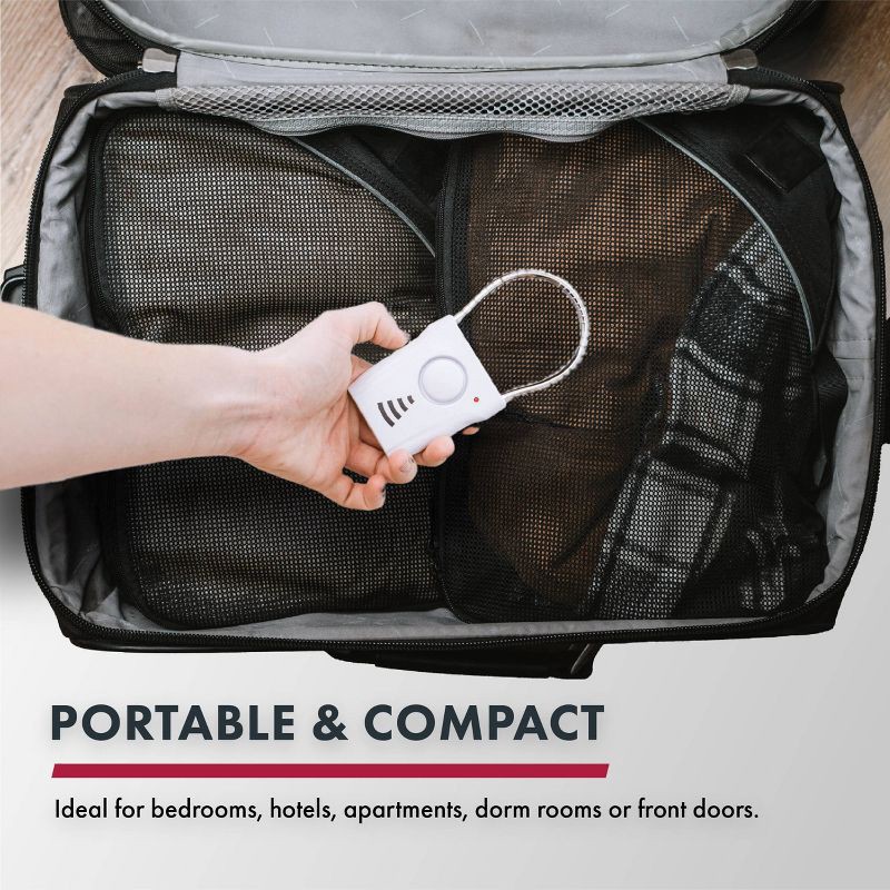 slide 3 of 8, Sabre Door Handle Alarm: Portable Home Security Sensor, Battery Operated, Alerts on Forced Entry, No Assembly Required, 1 ct