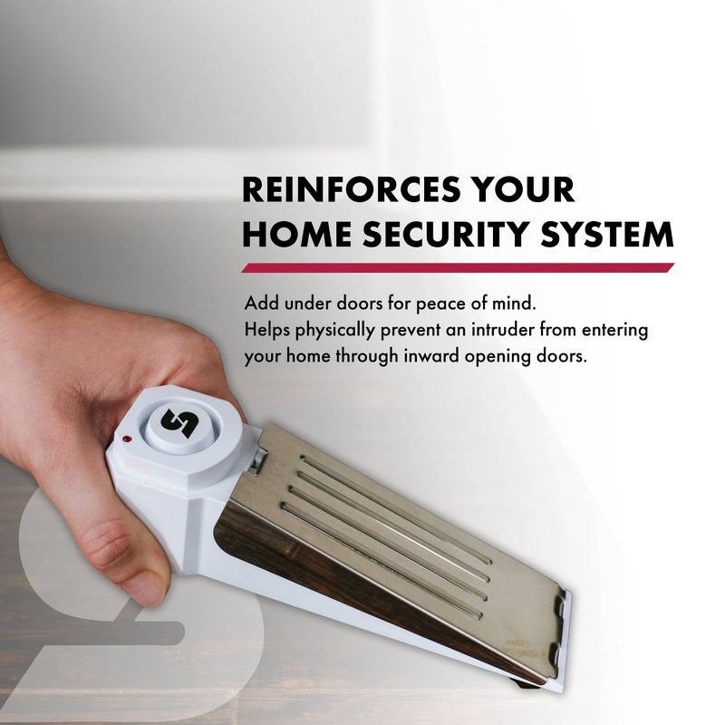 slide 6 of 8, Sabre Door Stop Alarm: Portable Travel Door Alarm, Alerts Upon Forced Entry, Battery Operated, No Assembly Required, 1 ct