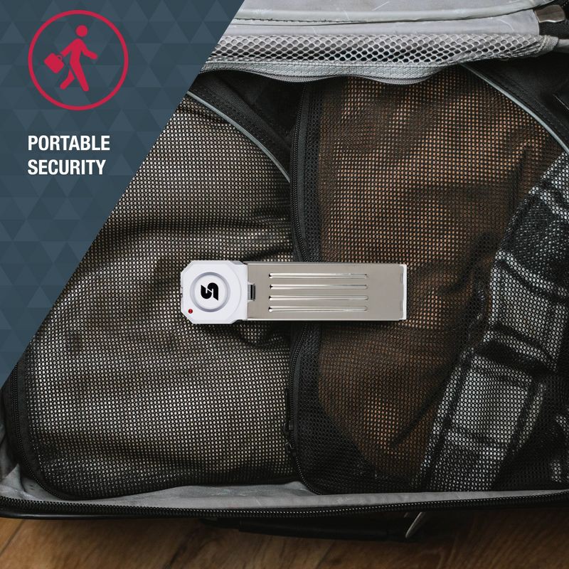 slide 7 of 8, Sabre Door Stop Alarm: Portable Travel Door Alarm, Alerts Upon Forced Entry, Battery Operated, No Assembly Required, 1 ct