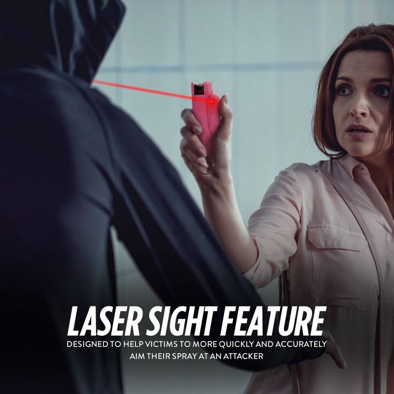 slide 6 of 8, Guard Dog Security AccuFire 2 Pepper Spray with Laser Assist SnapShot Release 16' Distance Pink: Pepper Gel for Women, Camping, 1 ct