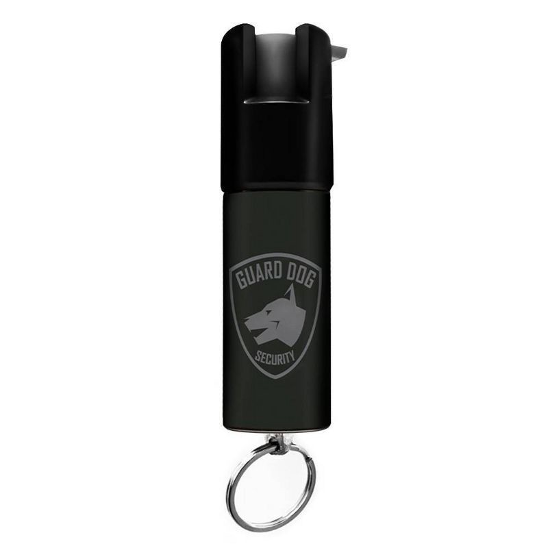 slide 3 of 9, Guard Dog Security on The Go Protection Set Keychain Pepper Spray with Keychain Alarm and LED Light Black: Spray for Women, Camping, 1 ct