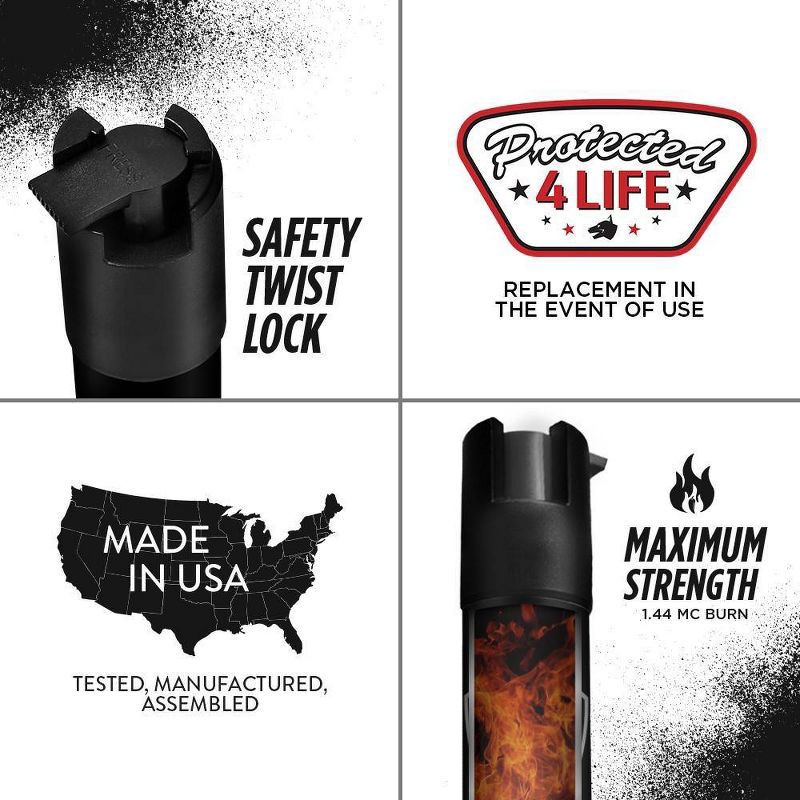 slide 7 of 9, Guard Dog Security on The Go Protection Set Keychain Pepper Spray with Keychain Alarm and LED Light Black: Spray for Women, Camping, 1 ct