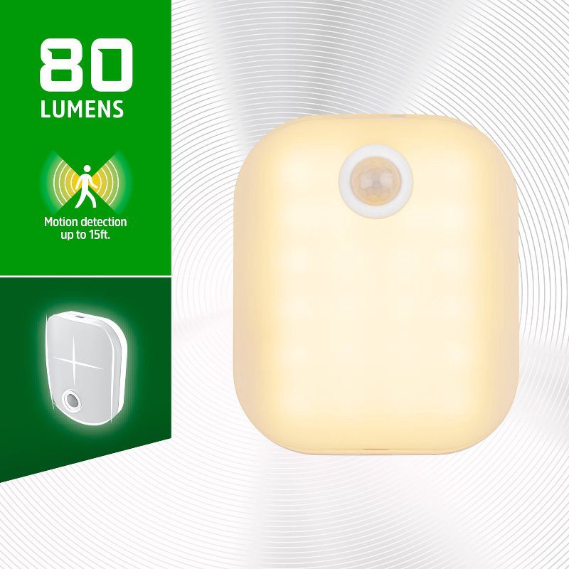 slide 2 of 7, Energizer Rechargeable Lithium Polymer 800 mAh Motion Sensing Puck Light: LED Tap Light for Closet, White, 1 ct