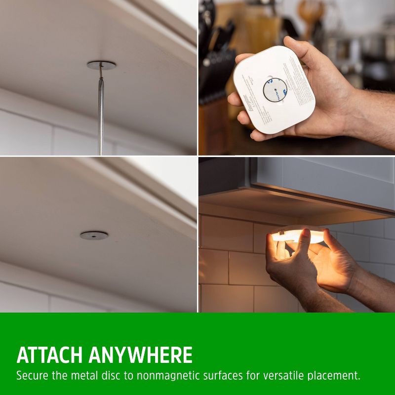 slide 3 of 7, Energizer Rechargeable Lithium Polymer 800 mAh Motion Sensing Puck Light: LED Tap Light for Closet, White, 1 ct