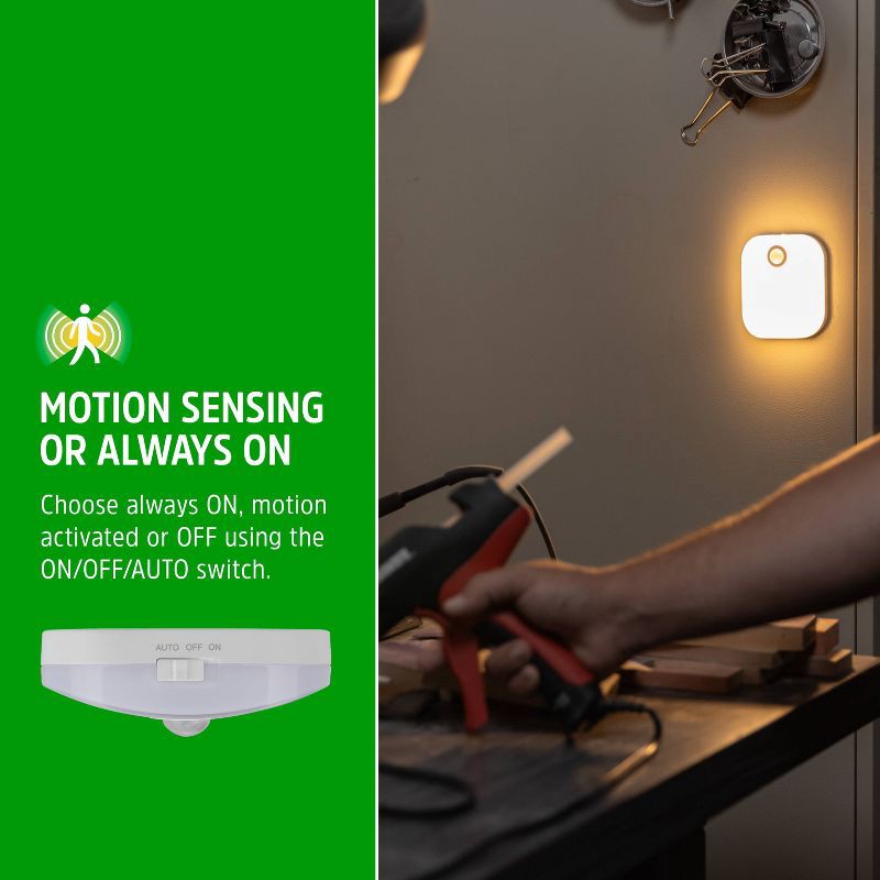 slide 5 of 7, Energizer Rechargeable Lithium Polymer 800 mAh Motion Sensing Puck Light: LED Tap Light for Closet, White, 1 ct