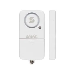 Sabre Door/Window Alarm: Self-Monitoring Sensor, Battery-Powered, Adhesive Mount, 90° Motion Detection, White
