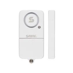 Sabre Door/Window Alarm: Self-Monitoring Sensor, Battery-Powered, Adhesive Mount, 90° Motion Detection, White