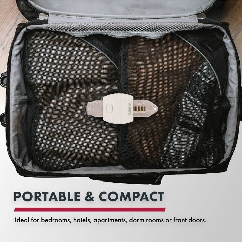 slide 4 of 5, Sabre Portable Door Lock: Keyless Temporary Security for Most Door Types, Ideal for Travel & Home, No Assembly Required, 1 ct