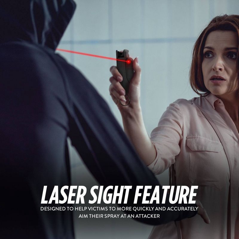 slide 6 of 8, Guard Dog Security AccuFire 2 Pepper Spray with Laser Assist SnapShot Release 16' Distance Black: Keychain, Camping, Women, 1 ct