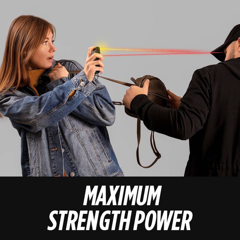 slide 8 of 8, Guard Dog Security AccuFire 2 Pepper Spray with Laser Assist SnapShot Release 16' Distance Black: Keychain, Camping, Women, 1 ct