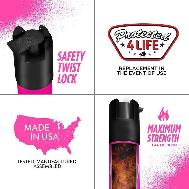 slide 7 of 8, Guard Dog Security on The Go Protection Set Keychain Pepper Spray with Keychain Alarm and LED Light Pink: Personal Safety for Women, 1 ct