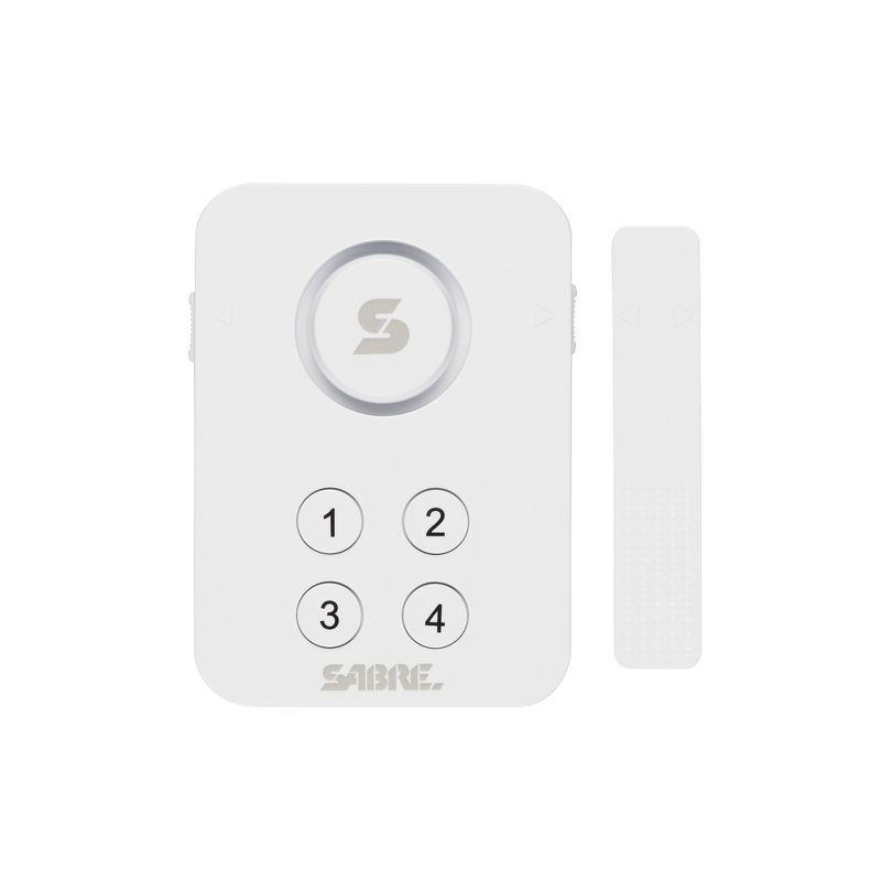 slide 1 of 4, Sabre Elite Door Alarm: Security Sensor for Doors & Windows, Battery Operated, Travel Friendly, White, 1 ct