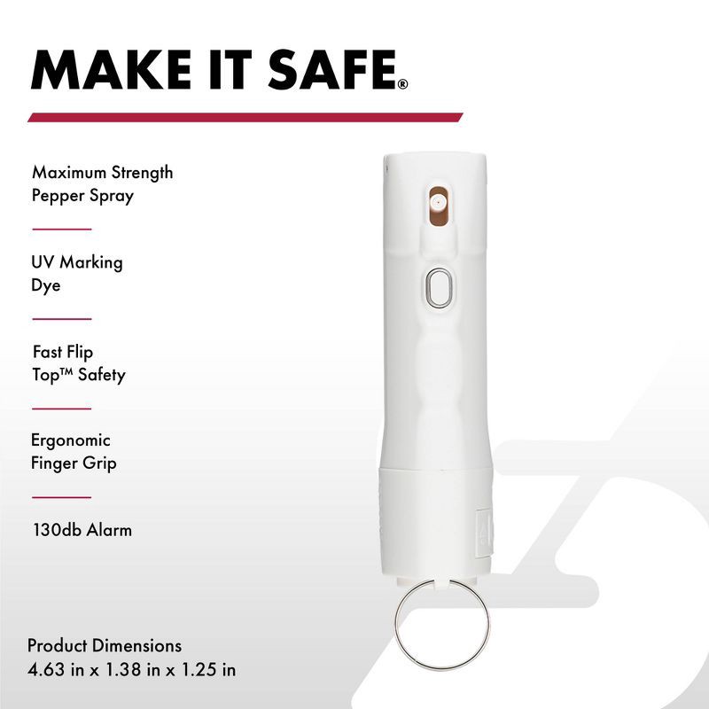 slide 2 of 7, Sabre 2-in-1 Pepper Spray + Alarm Snow White, 1 ct