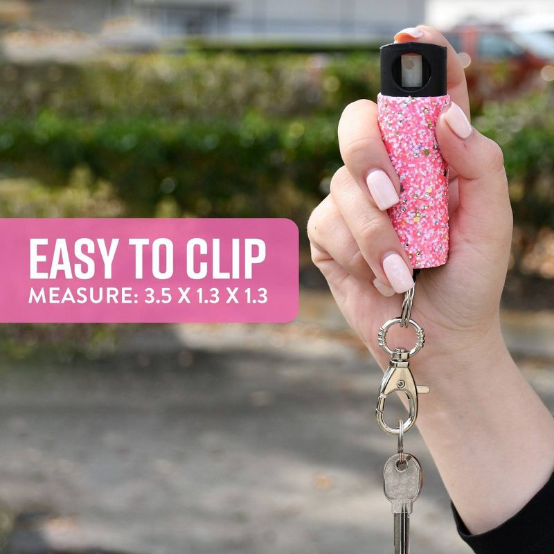 slide 6 of 11, Guard Dog Security Bling It On Pepper Spray 2pk Glow-In-The-Dark 16' Distance White and Confetti: Rhinestone, Camping Essentials, 2 ct