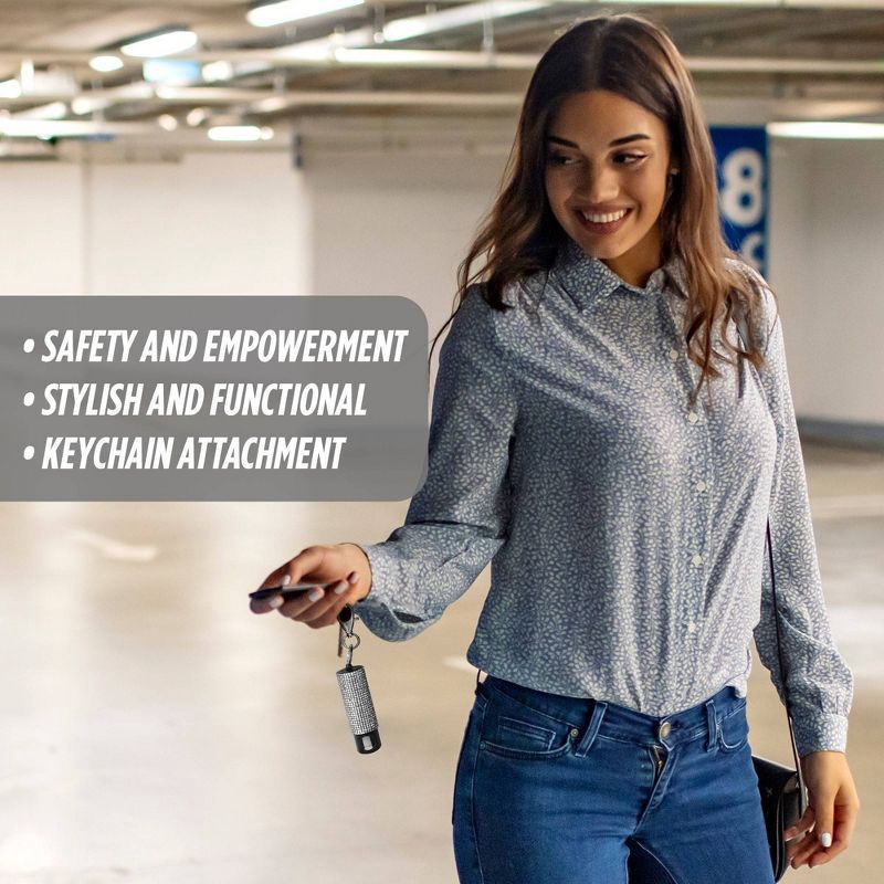 slide 7 of 11, Guard Dog Security Bling It On Pepper Spray 2pk Glow-In-The-Dark 16' Distance White and Confetti: Rhinestone, Camping Essentials, 2 ct