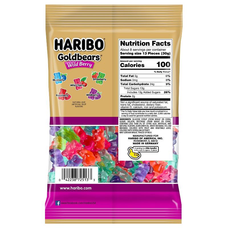 slide 2 of 4, Haribo Wildberry Goldbears Gummy Candy - 8oz, 8 oz