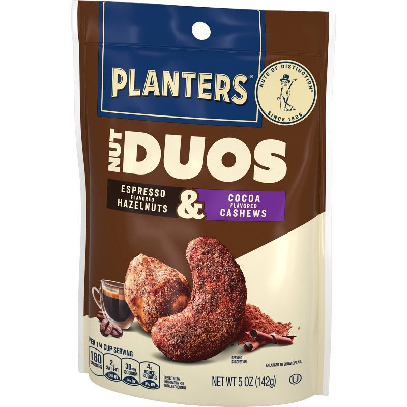 slide 3 of 4, Planters Duos Espresso Flavored Hazelnuts & Cocoa Flavored Cashews, 1 ct