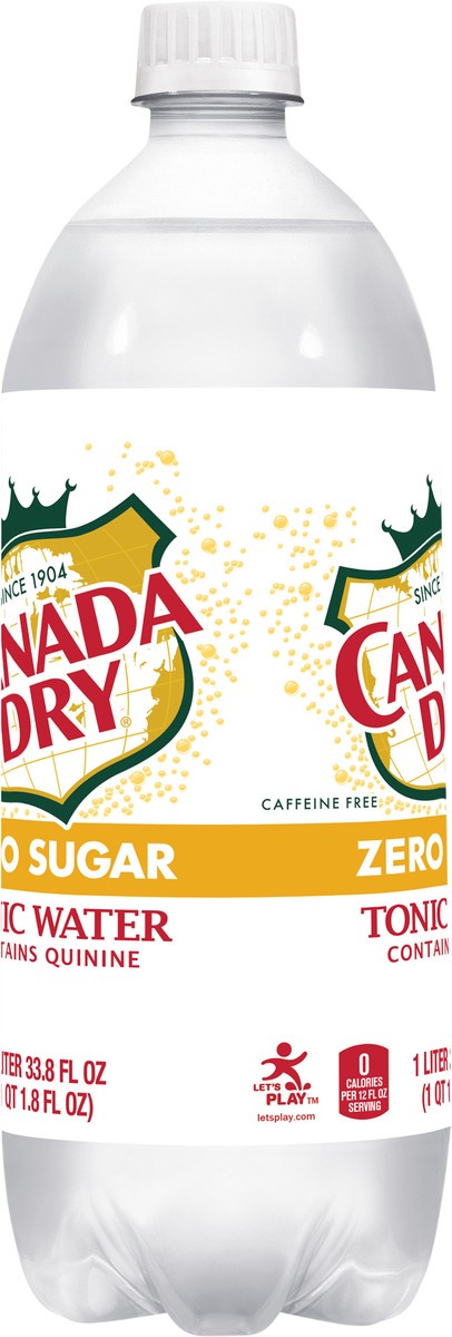 slide 5 of 7, Canada Dry  Zero Sugar Tonic Water, 1 L bottle, 1 liter