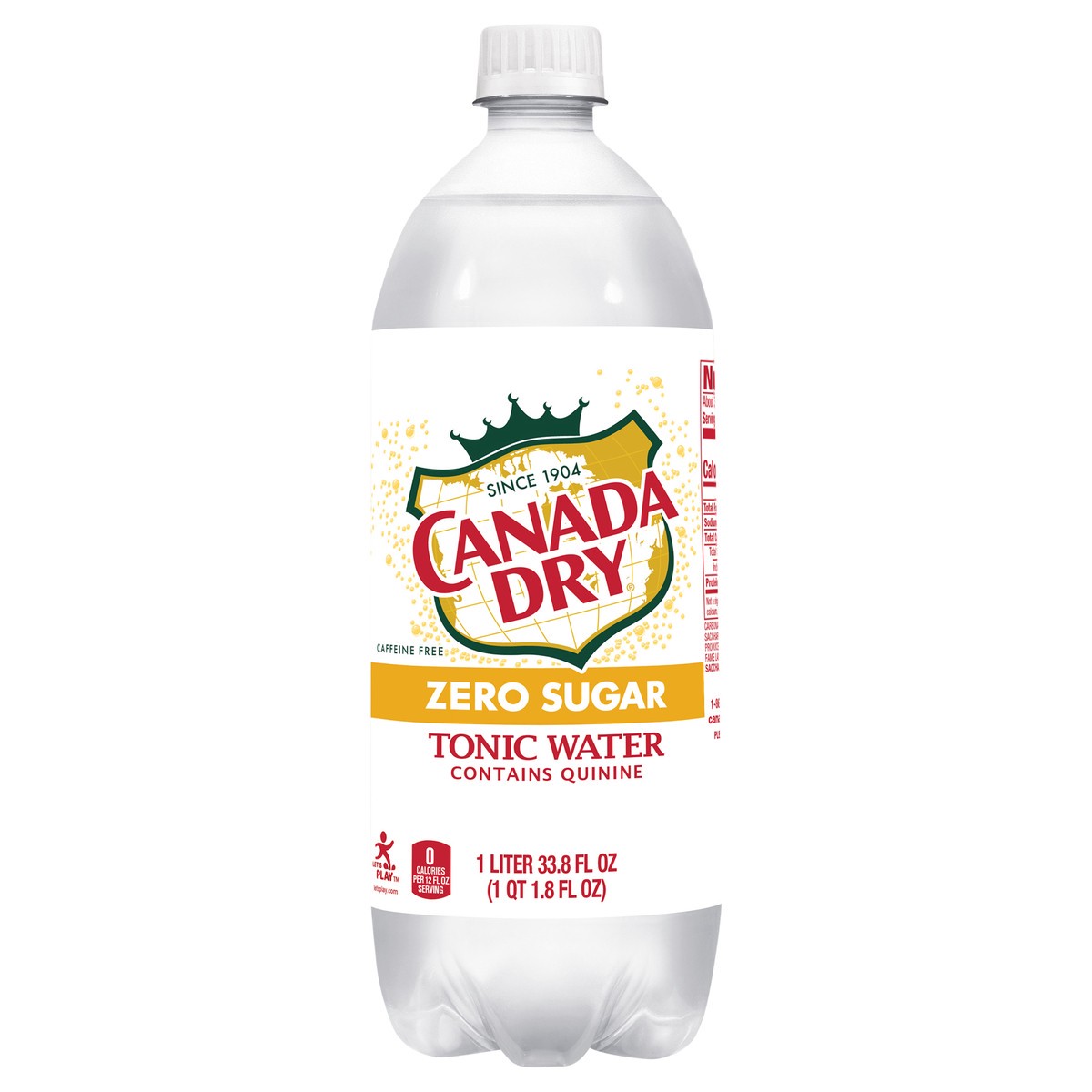 slide 1 of 7, Canada Dry  Zero Sugar Tonic Water, 1 L bottle, 1 liter