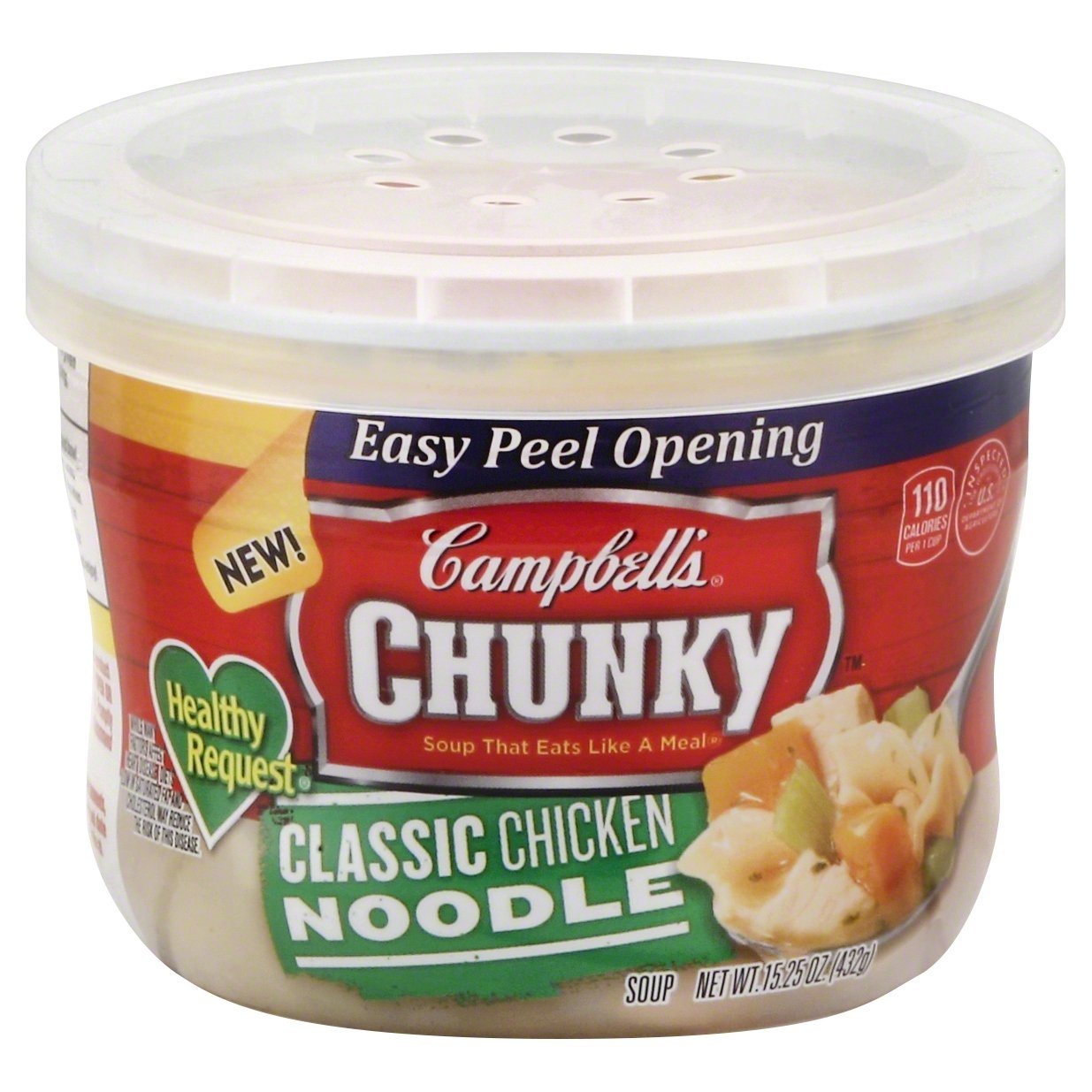 slide 1 of 4, Campbell's Chunky Healthy Request Classic Chicken Noodle Soup Microwaveable Bowl, 15.25 oz