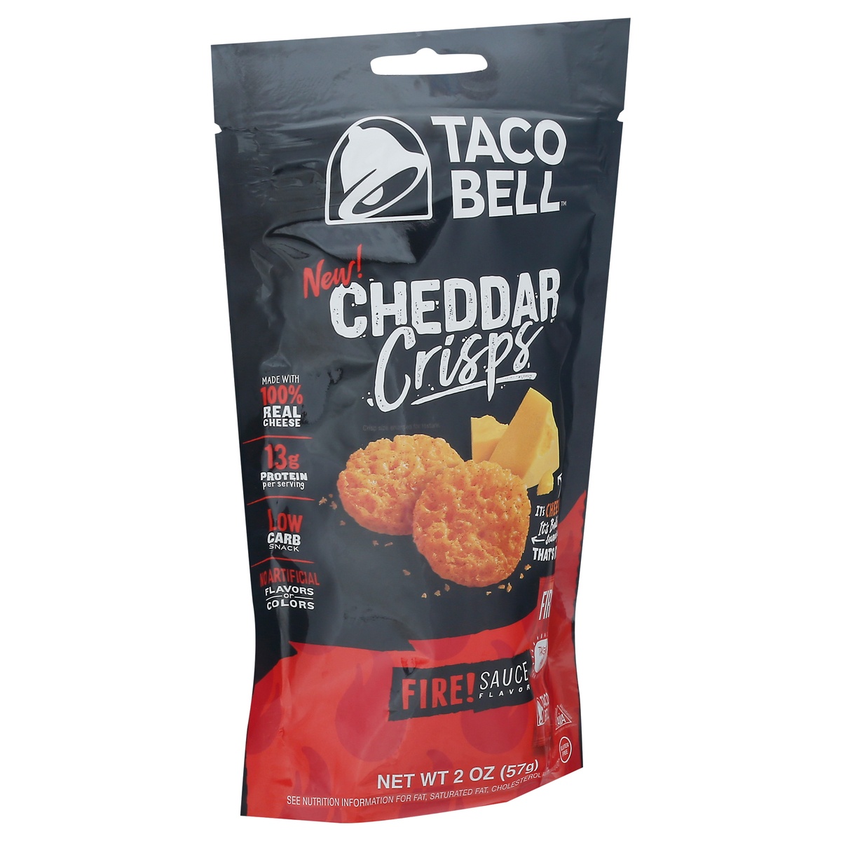 slide 2 of 9, Taco Bell Fire Sauce Flavor Cheddar Crisps 2 oz, 1 ct