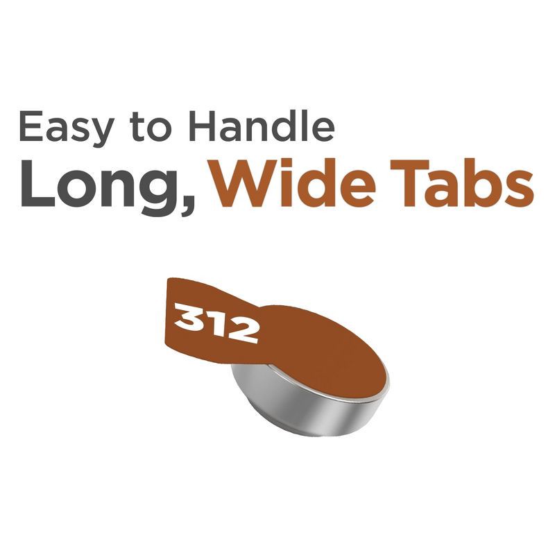 slide 6 of 8, Rayovac Hearing Aid Battery Size 312 24pk - Brown: Single-Use Device-Specific Power, 24 ct