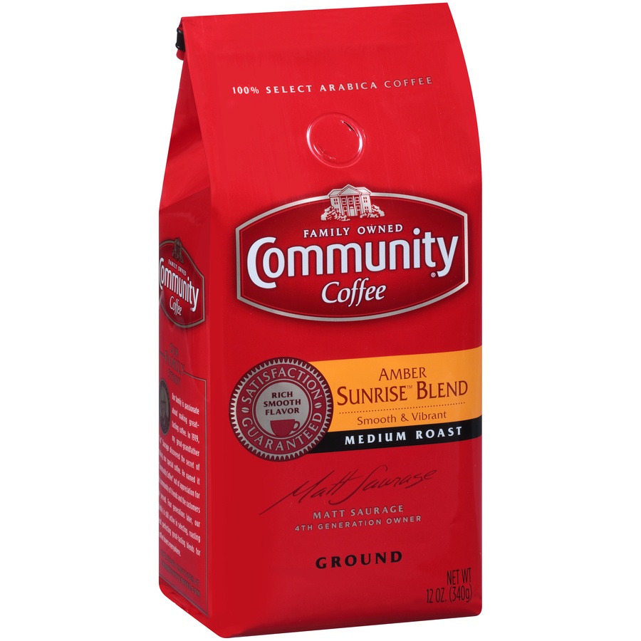 slide 7 of 7, Community Coffee Amber Sunrise Blend Medium Roast Ground Coffee - 12 oz, 12 oz