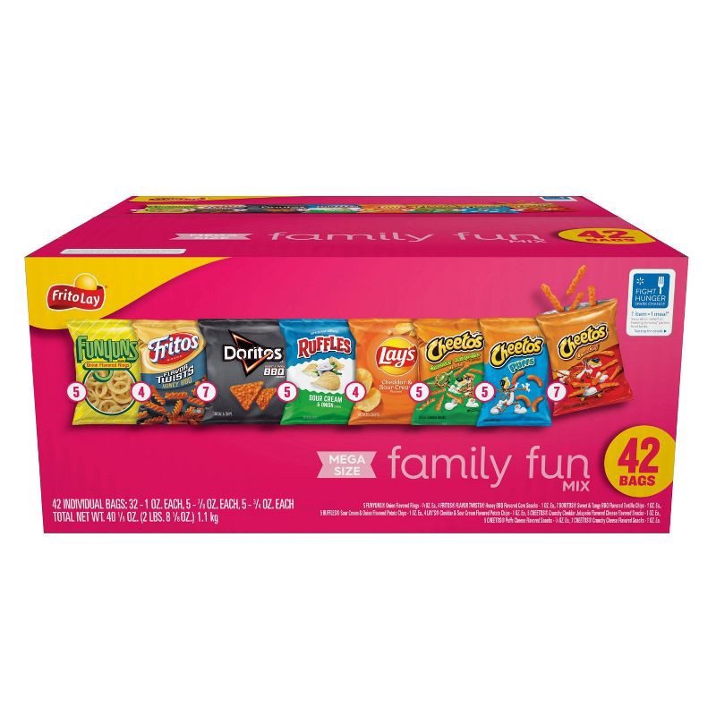 slide 1 of 4, Frito-Lay Variety Pack Family Fun Mix - 42ct, 42 ct