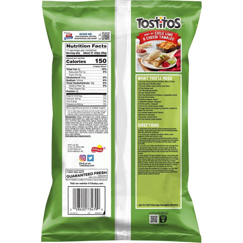 slide 2 of 4, Tostitos Hint of Chile Lime Bite Size Rounds Tortilla Chips - 11oz, 11 oz