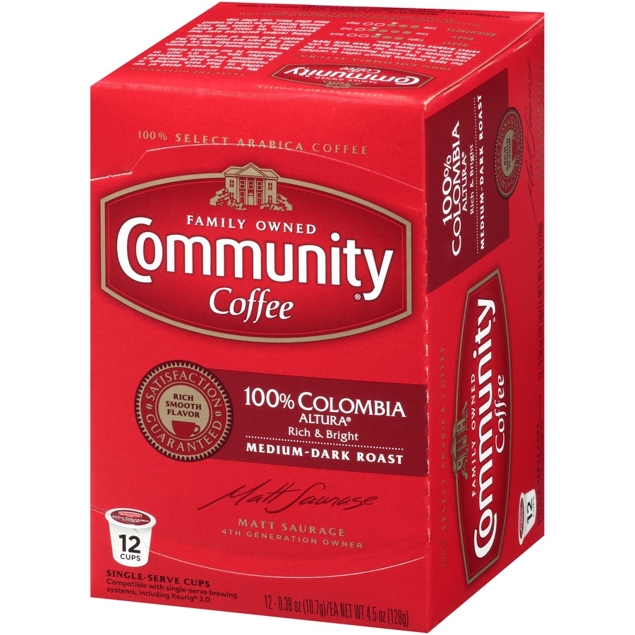 slide 7 of 7, Community Coffee 100% Colombia Coffee, 12 ct