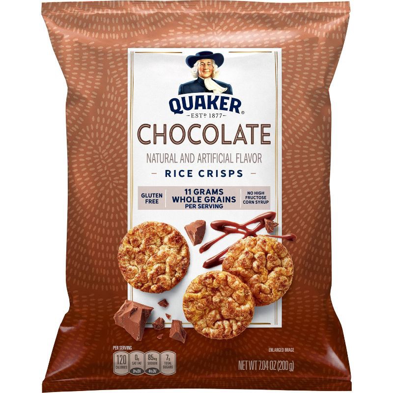 slide 1 of 5, Quaker Chocolate Gluten Free Popped Rice Crisps - 7.04oz, 7.04 oz
