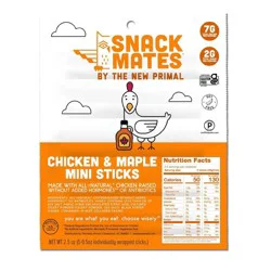 The New Primal Snack Mates Chicken & Maple Mini Meat Sticks - 2.5oz/5ct
