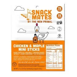 The New Primal Snack Mates Chicken & Maple Mini Meat Sticks - 2.5oz/5ct