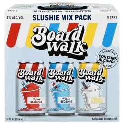 Boardwalk Red Slushie/Blue Slushie/White Slushie Beer Slushie Mix Pack, 9 x 12 fl oz Cans